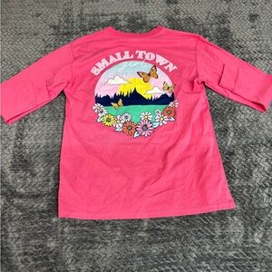 Girls' Hot Pink Long Sleeve Graphic Tee